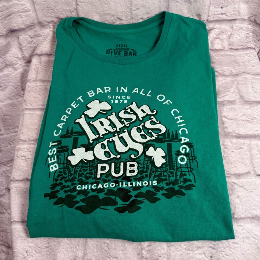 Dive Bar Shirt Club Irish Eyes Pub Mens 4XL T-Shirt Chicago Illinois Heavyweight